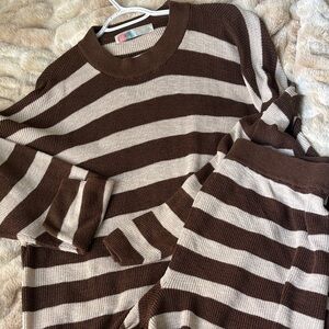 Free People Malibu Striped Knit Sweater Set